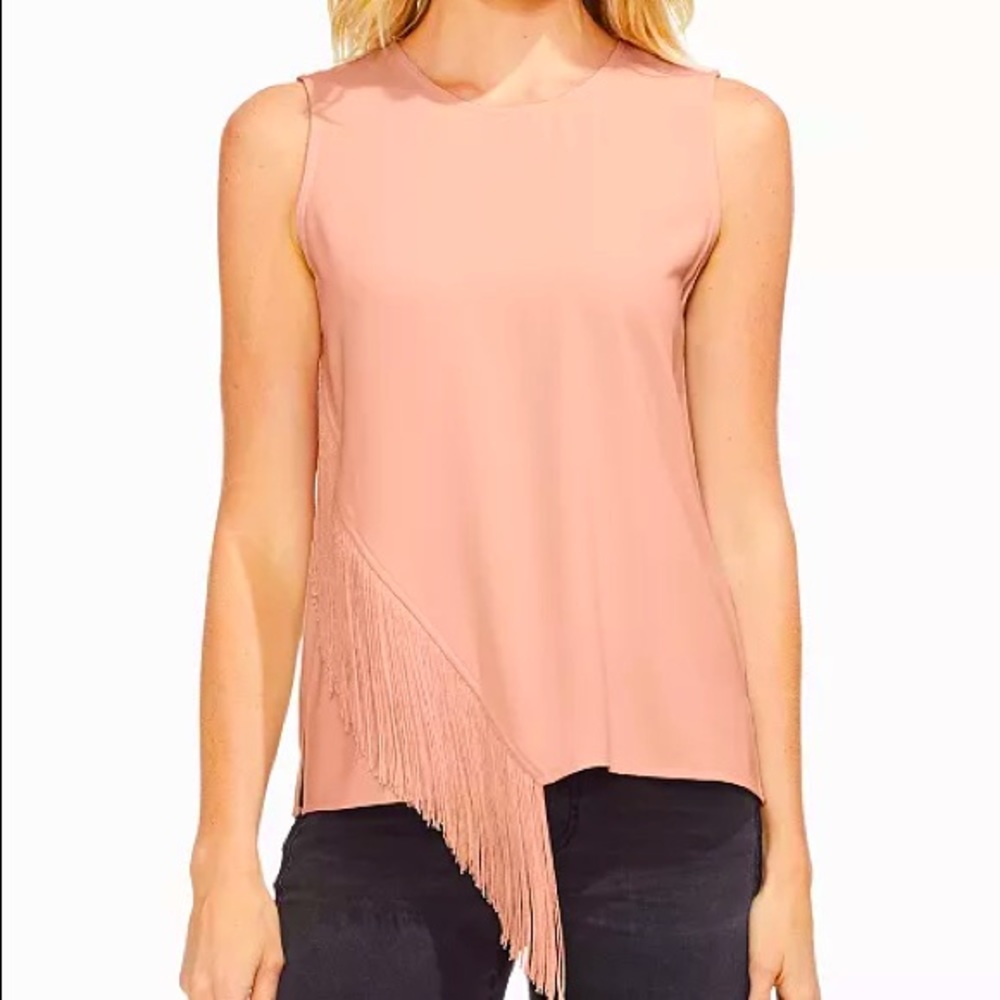 NWT | Vince Camuto Asymmetrical Fringe Top | Size Large